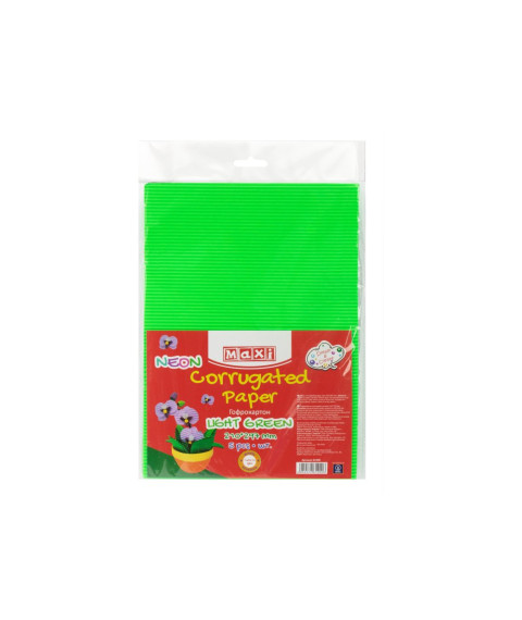Carton gofrat Neon 165gr/m2 A4, 5 buc, Verde